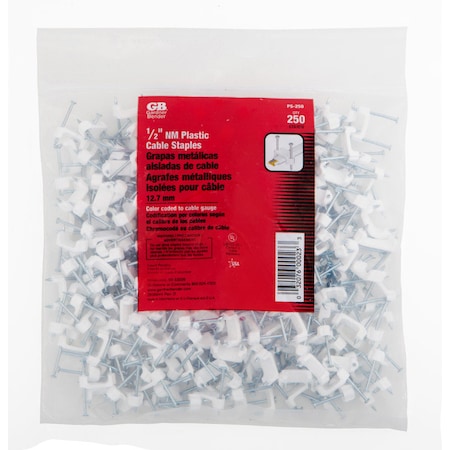 Gb Gardner Bender 1/2 in. W Plastic Insulated Cable Staple 250 pk PS-250N